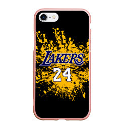 Чехол iPhone 7/8 матовый Kobe Bryant, цвет: 3D-светло-розовый