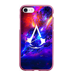 Чехол iPhone 7/8 матовый ASSASSINS CREED, цвет: 3D-малиновый