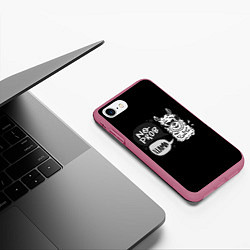 Чехол iPhone 7/8 матовый Лама: Нет проблем, цвет: 3D-малиновый — фото 2