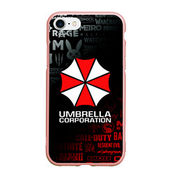 Чехол iPhone 7/8 матовый RESIDENT EVIL UMBRELLA CORP, цвет: 3D-светло-розовый