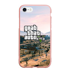 Чехол iPhone 7/8 матовый Grand Theft Auto 5, цвет: 3D-светло-розовый