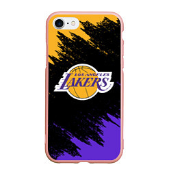 Чехол iPhone 7/8 матовый LA LAKERS, цвет: 3D-светло-розовый