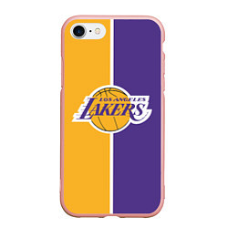 Чехол iPhone 7/8 матовый LA LAKERS, цвет: 3D-светло-розовый