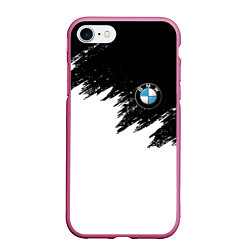 Чехол iPhone 7/8 матовый BMW, цвет: 3D-малиновый