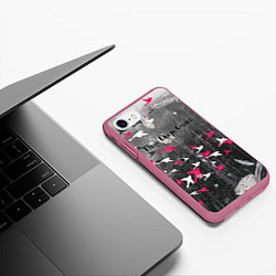 Чехол iPhone 7/8 матовый Three Days Grace art, цвет: 3D-малиновый — фото 2