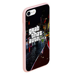 Чехол iPhone 7/8 матовый Grand Theft Auto V, цвет: 3D-светло-розовый — фото 2