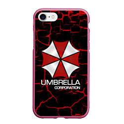 Чехол iPhone 7/8 матовый UMBRELLA CORP, цвет: 3D-малиновый