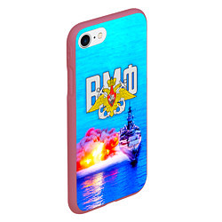 Чехол iPhone 7/8 матовый ВМФ, цвет: 3D-малиновый — фото 2