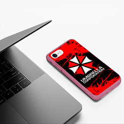 Чехол iPhone 7/8 матовый UMBRELLA CORPORATION, цвет: 3D-малиновый — фото 2