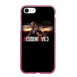 Чехол iPhone 7/8 матовый Resident Evil 3, цвет: 3D-малиновый