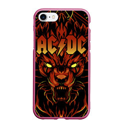 Чехол iPhone 7/8 матовый ACDC, цвет: 3D-малиновый