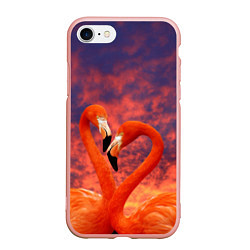 Чехол iPhone 7/8 матовый Flamingo Love, цвет: 3D-светло-розовый