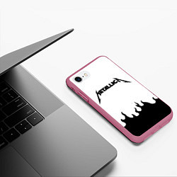 Чехол iPhone 7/8 матовый METALLICA, цвет: 3D-малиновый — фото 2