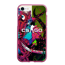 Чехол iPhone 7/8 матовый CS GO, цвет: 3D-малиновый