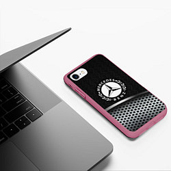 Чехол iPhone 7/8 матовый MERCEDES-BENZ, цвет: 3D-малиновый — фото 2