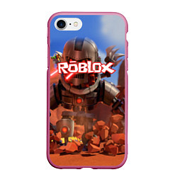 Чехол iPhone 7/8 матовый ROBLOX, цвет: 3D-малиновый