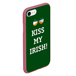 Чехол iPhone 7/8 матовый Kiss my Irish, цвет: 3D-малиновый — фото 2