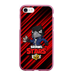 Чехол iPhone 7/8 матовый Brawl Stars CROW, цвет: 3D-малиновый