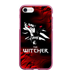 Чехол iPhone 7/8 матовый THE WITCHER, цвет: 3D-малиновый
