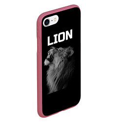 Чехол iPhone 7/8 матовый Лев, цвет: 3D-малиновый — фото 2