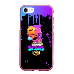 Чехол iPhone 7/8 матовый BRAWL STARS SANDY, цвет: 3D-малиновый