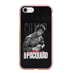 Чехол iPhone 7/8 матовый Manny Pacquiao, цвет: 3D-светло-розовый