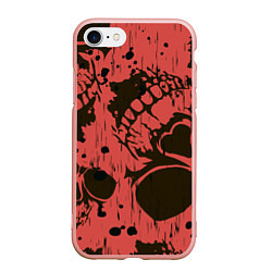 Чехол iPhone 7/8 матовый Черепа, цвет: 3D-светло-розовый