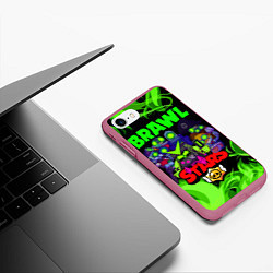 Чехол iPhone 7/8 матовый BRAWL STARS ROBO-TEAM, цвет: 3D-малиновый — фото 2