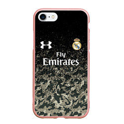 Чехол iPhone 7/8 матовый Real Madrid, цвет: 3D-светло-розовый