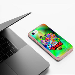 Чехол iPhone 7/8 матовый BRAWL STARS, цвет: 3D-светло-розовый — фото 2