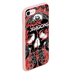 Чехол iPhone 7/8 матовый Imagine Dragons, цвет: 3D-светло-розовый — фото 2