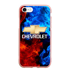 Чехол iPhone 7/8 матовый CHEVROLET, цвет: 3D-светло-розовый