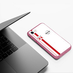 Чехол iPhone 7/8 матовый NISSAN GTR, цвет: 3D-малиновый — фото 2