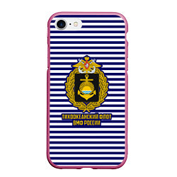 Чехол iPhone 7/8 матовый Тихоокеанский флот ВМФ России, цвет: 3D-малиновый