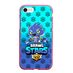 Чехол iPhone 7/8 матовый Brawl stars leon shark, цвет: 3D-малиновый