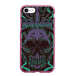 Чехол iPhone 7/8 матовый Iron Maiden, цвет: 3D-малиновый