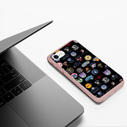 Чехол iPhone 7/8 матовый NBA Pattern, цвет: 3D-светло-розовый — фото 2