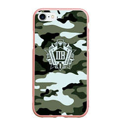 Чехол iPhone 7/8 матовый Пограничные Войска, цвет: 3D-светло-розовый