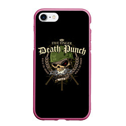 Чехол iPhone 7/8 матовый Five Finger Death Punch, цвет: 3D-малиновый