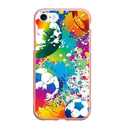 Чехол iPhone 7/8 матовый Football Paints, цвет: 3D-светло-розовый
