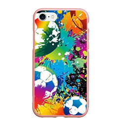 Чехол iPhone 7/8 матовый Football Paints, цвет: 3D-светло-розовый