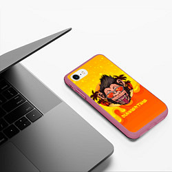 Чехол iPhone 7/8 матовый Summertime обезьяна, цвет: 3D-малиновый — фото 2