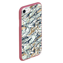 Чехол iPhone 7/8 матовый Узор красками, цвет: 3D-малиновый — фото 2