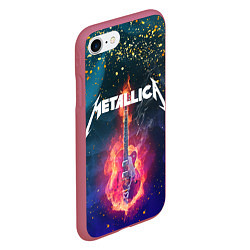 Чехол iPhone 7/8 матовый Metallicaспина, цвет: 3D-малиновый — фото 2