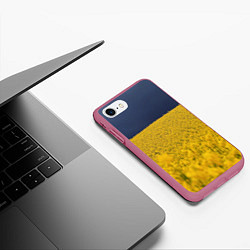 Чехол iPhone 7/8 матовый Рапсовое поле, цвет: 3D-малиновый — фото 2