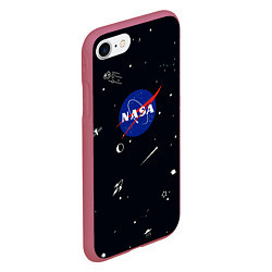 Чехол iPhone 7/8 матовый NASA, цвет: 3D-малиновый — фото 2