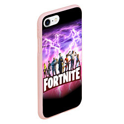 Чехол iPhone 7/8 матовый Fortnite, цвет: 3D-светло-розовый — фото 2