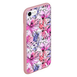 Чехол iPhone 7/8 матовый Акварельные цветы, цвет: 3D-баблгам — фото 2