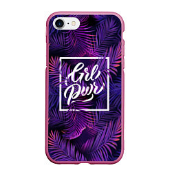 Чехол iPhone 7/8 матовый Grl Pwr, цвет: 3D-малиновый