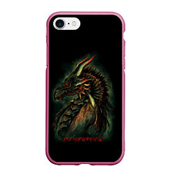 Чехол iPhone 7/8 матовый THE ELDER SCROLLS, цвет: 3D-малиновый